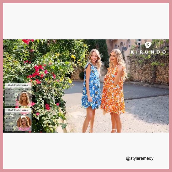 Sleeveless Ruffle Sleeve Babydoll Mini Dress with Button Closure - Picture 7 of 7